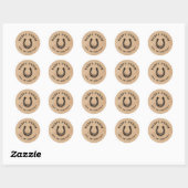 Personalized Happy Purim Round Sticker - Horseshoe (Vel)