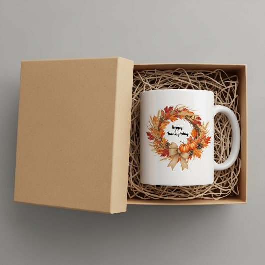 Personalized Happy Thanksgiving mug Koffiemok