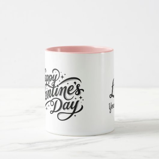 Personalized Happy Valentine's Day Custom Mug (Centre)