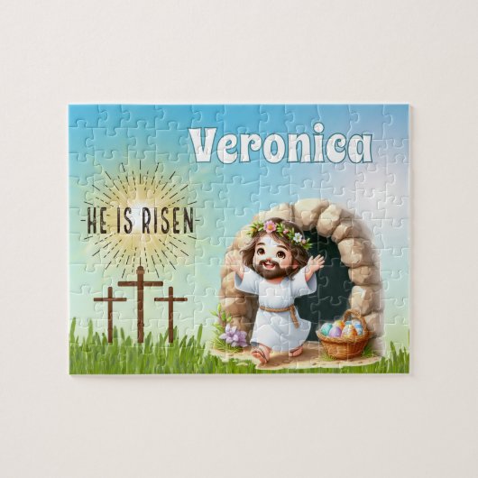 Personalized He Is Risen Easter Legpuzzel (Horizontaal)