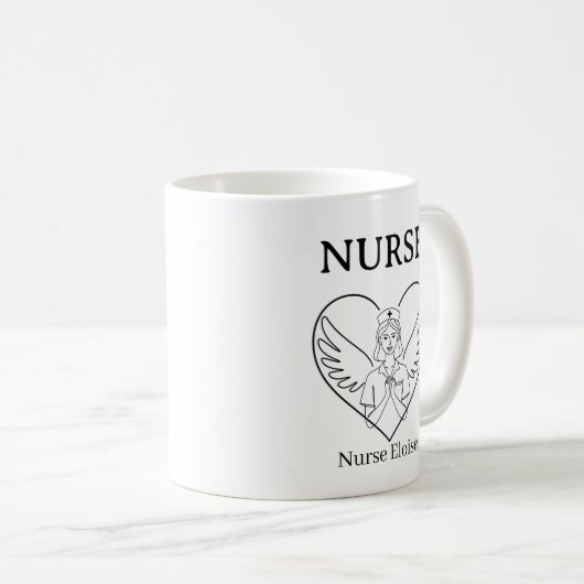 Personalized Heart Angel Nurse Mug (Devant droit)