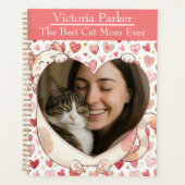 Personalized Heart Cat Hug Photo Planner  (Devant)