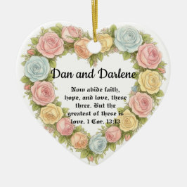 Personalized Heart Floral Bible Verse Ornament