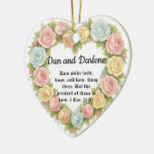 Personalized Heart Floral Bible Verse Ornament (Links)