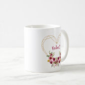 Personalized Heart & Flowers Romantic Mug (Devant droit)
