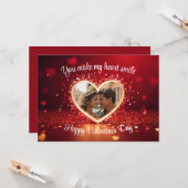 Personalized Heart Photo Frame Kaart (Voorkant / Achterkant in situ)