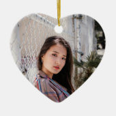 Personalized Heart Photo Ornament Birthday Message (Voorkant)