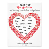 Personalized Heart Teacher Gift Poster (Voorkant)