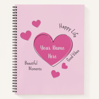 Personalized Hearts Spiral Notebook Sketchbook Notitieboek