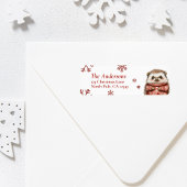 Personalized Hedgehog Christmas Return Label