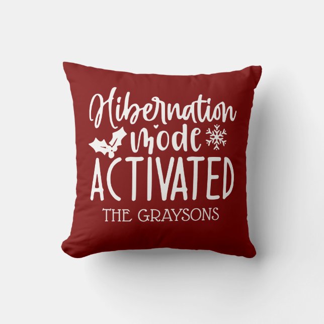 Personalized Hibernation Mood Activated Christmas  Kussen (Voorkant)