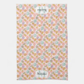 Personalized High Tea Florals Monogram Pastel Theedoek (Verticaal)