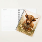 Personalized Highland Cow Elegant White Floral (Devant avec enveloppe)