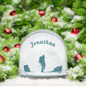 Personalized Hiker Silhouette Snow Globe Gift (Noël)