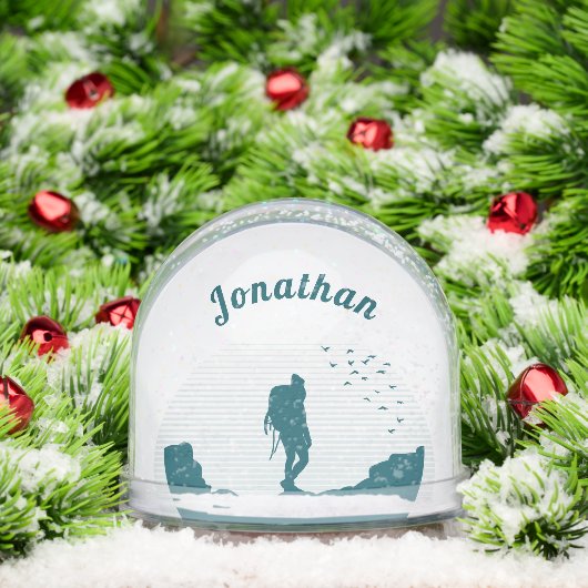 Personalized Hiker Silhouette Snow Globe Gift (Noël)