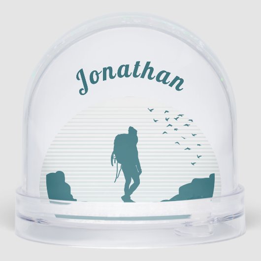 Personalized Hiker Silhouette Snow Globe Gift (Arrière)