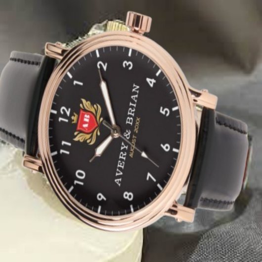 Personalized his & her name initials and monogram horloge