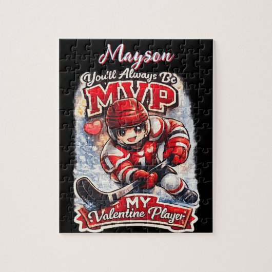 Personalized Hockey MVP My Valentine Player Legpuzzel (Verticaal)