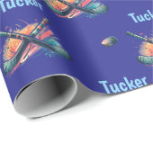 Personalized Hockey Name Wrapping Paper Roll Cadeaupapier (Rol Hoek)