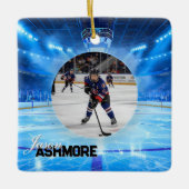 Personalized Hockey Photo Keramisch Ornament (Voorkant)