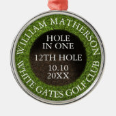 Personalized Hole in One Award Metalen Ornament (Voorkant)