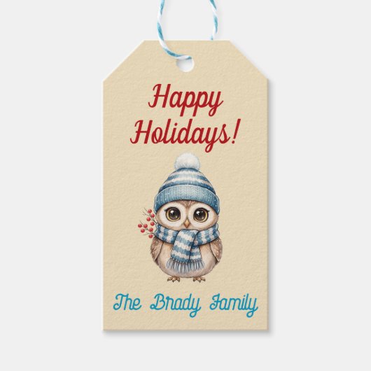 Personalized holiday gift tag cadeaulabel (Voorkant)