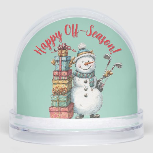 Personalized Holiday Golfer Snowglobe Sneeuwbol (Voorkant)
