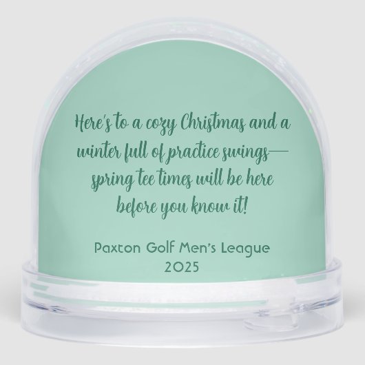 Personalized Holiday Golfer Snowglobe Sneeuwbol (Achterkant)