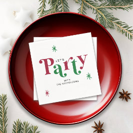 Personalized Holiday Let's Party Festive Servet