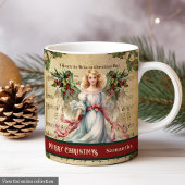 Personalized Holiday Mug Retro Angel Celebration Koffiemok