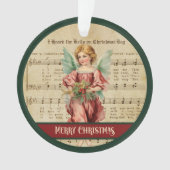 Personalized Holiday Ornament Vintage Angel Style (devant)