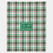 Personalized Holiday Throw Blanket Plaid Keepsake Fleece Deken (Voorkant)