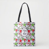 Personalized Holiday Tote Bag – Message & Name (Devant)