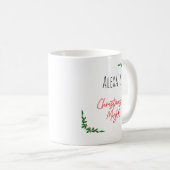 Personalized Holly Berry Candy Cane Name Christmas Koffiemok (Voorkant rechts)