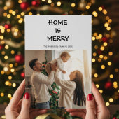 Personalized Home Is Merry Family Card Feestdagenkaart