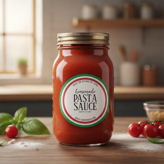 Personalized Homemade Pasta Sauce Label Sticker