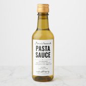 Personalized Homemade Pasta Sauce Label Wijn Etiket (Voorkant)