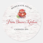 Personalized Homemade Salsa Canning Stickers (Devant)
