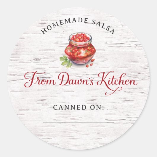 Personalized Homemade Salsa Canning Stickers (Devant)