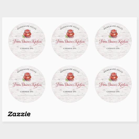 Personalized Homemade Salsa Canning Stickers (Feuille)