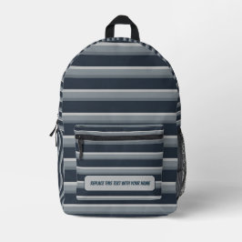 Personalized Horizontal Stripe Backpack Bedrukte Rugzak