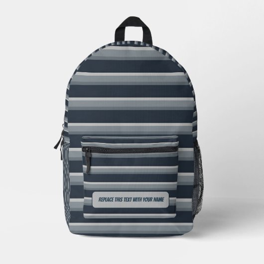 Personalized Horizontal Stripe Backpack Bedrukte Rugzak (Voorkant)
