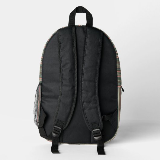 Personalized Horizontal Stripe Backpack Bedrukte Rugzak (Achterkant)