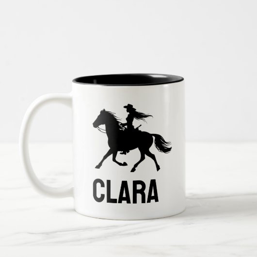personalized horse girl mug custom name equestrian (Gauche)