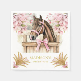 Personalized Horse Napkin – Blush Pink Country Servet