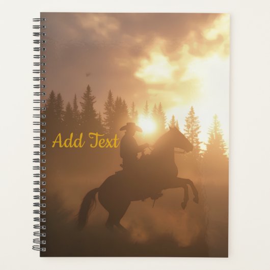 Personalized Horse Photo Equine Sunset Cowboy (Devant)