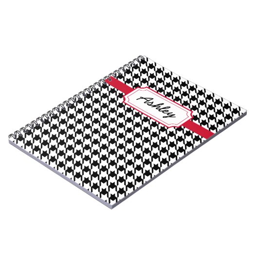 Personalized Houndstooth Journal School Notitieboe Notitieboek (Linkerzijde)