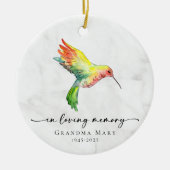 Personalized Hummingbird In Loving Memory Keepsake Keramisch Ornament (Voorkant)