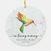 Personalized Hummingbird In Loving Memory Keepsake Keramisch Ornament (Achterkant)