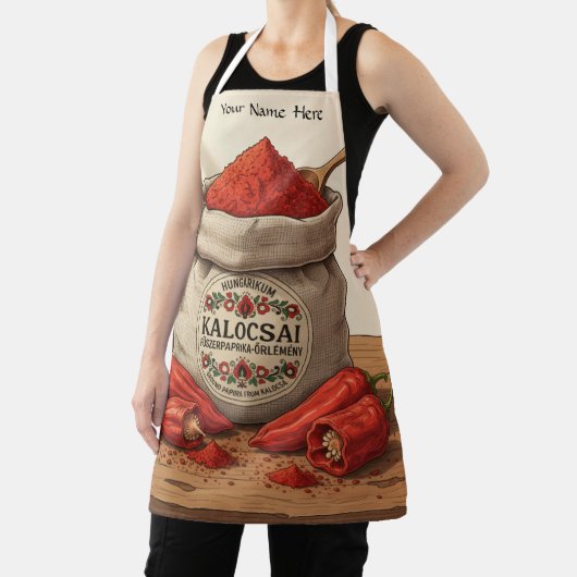 Personalized Hungarian Kalocsai Paprika Apron Schort (Insitu)